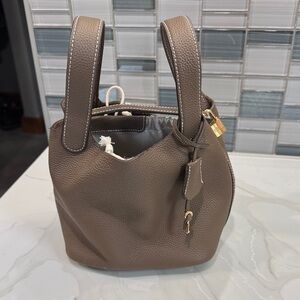 Elegant Brown Leather Tote Bag